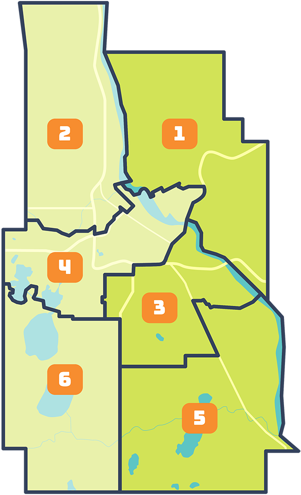 Districts 1, 3, and 5